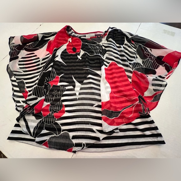 ALFRED DUNNER. SIZE 12P SHEER RED, WHITE,BLACK TOP - Picture 1 of 8